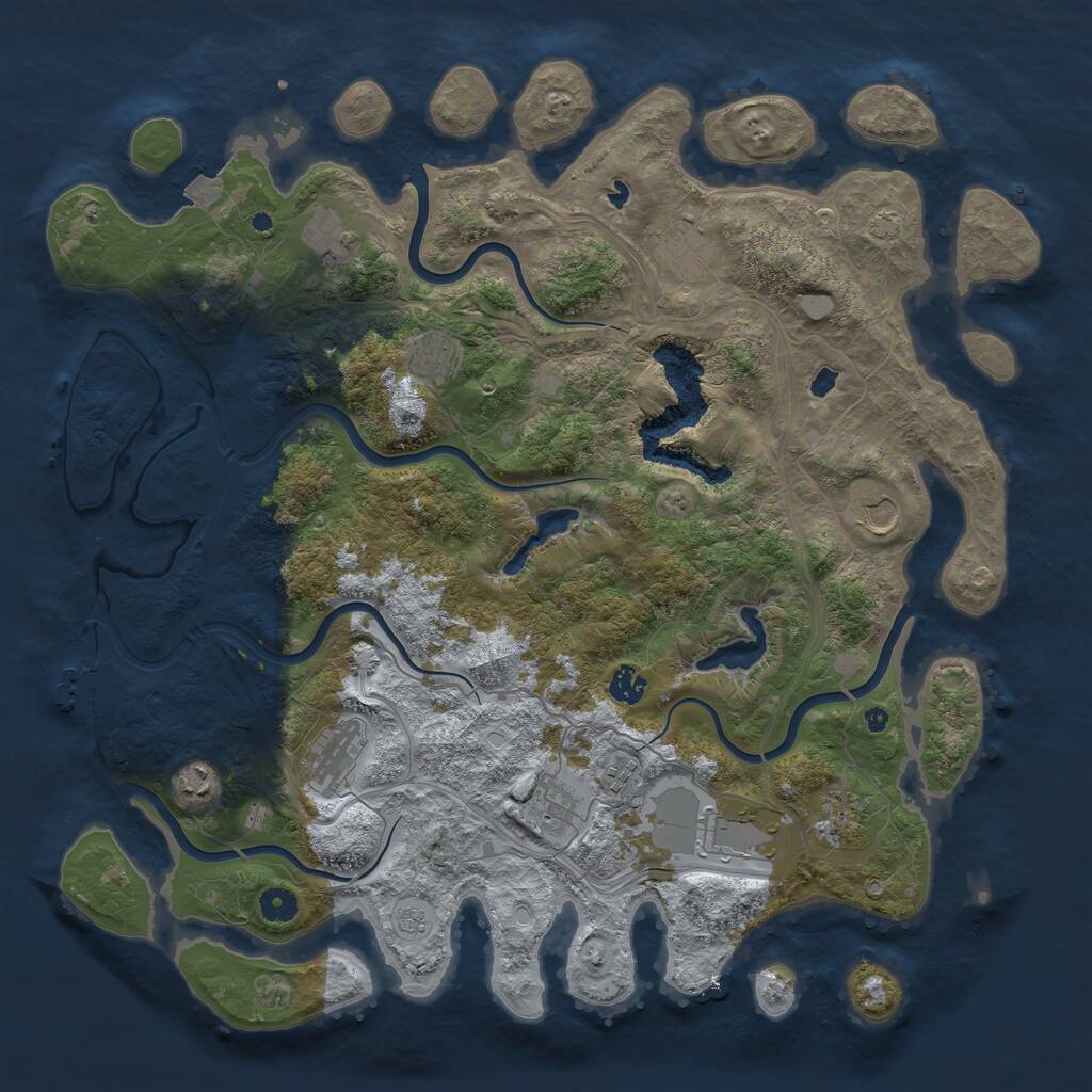 Rust Map: Procedural Map, Size: 4500, Seed: 570239510, 16 Monuments