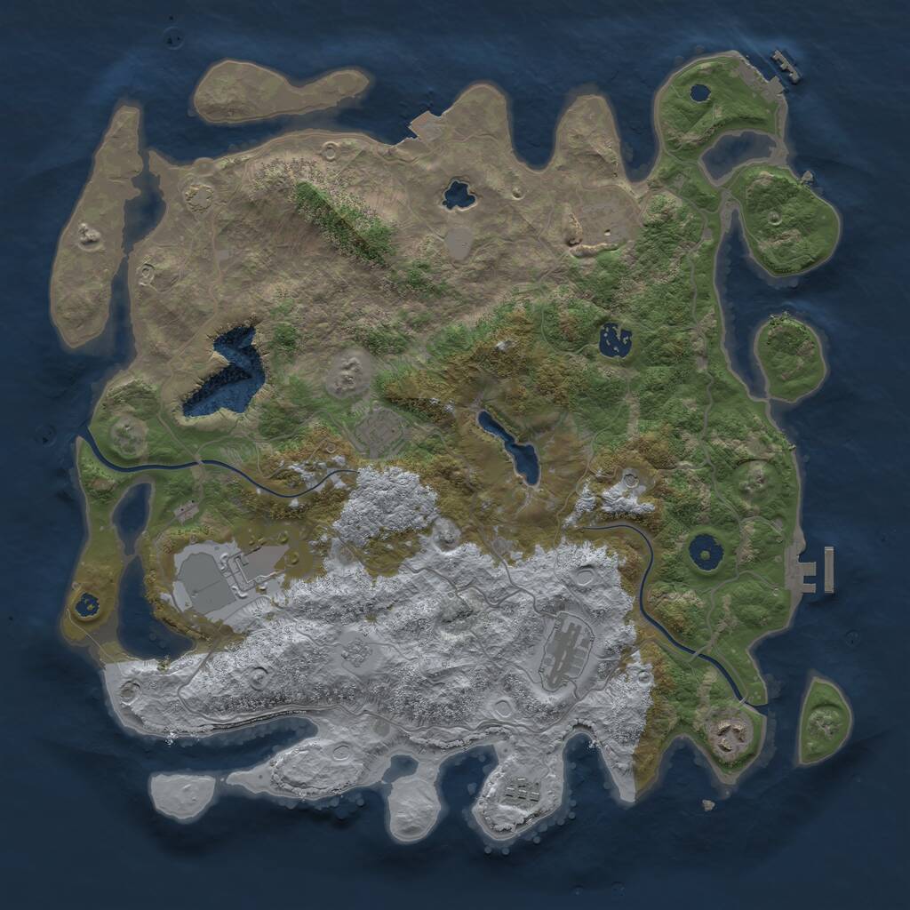 Rust Map: Procedural Map, Size: 4000, Seed: 23514, 13 Monuments