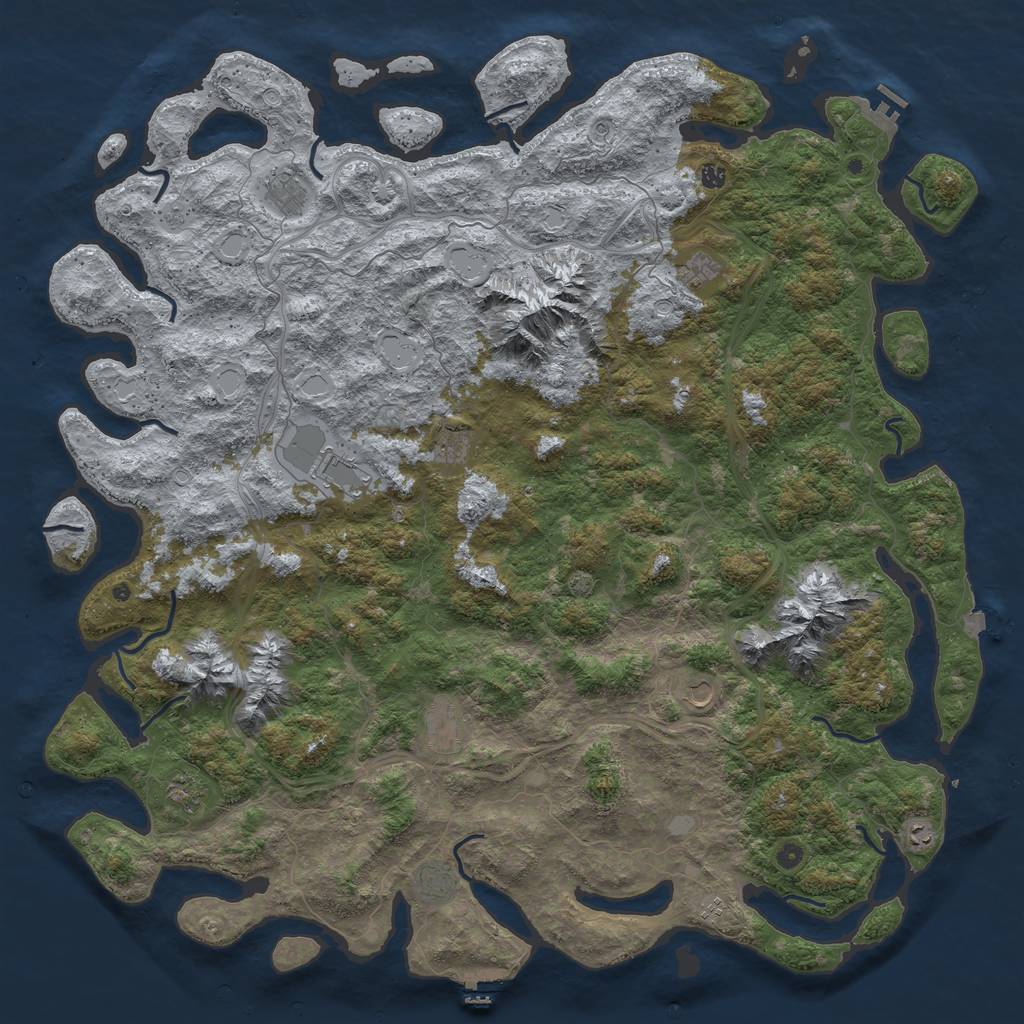 Rust Map: Procedural Map, Size: 6000, Seed: 42345262, 19 Monuments