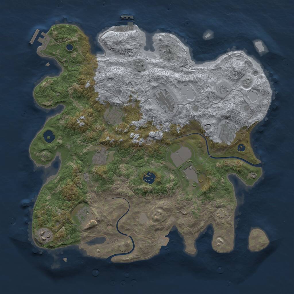 Rust Map: Procedural Map, Size: 3750, Seed: 1999346342, 15 Monuments
