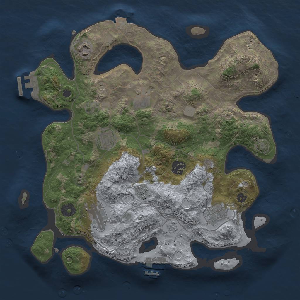 Rust Map: Procedural Map, Size: 3200, Seed: 19800718, 15 Monuments