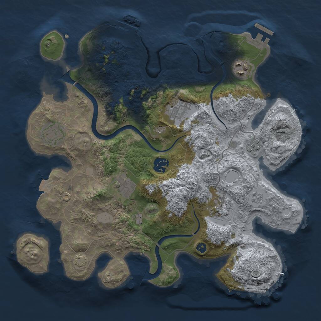 Rust Map: Procedural Map, Size: 3200, Seed: 41835239, 13 Monuments