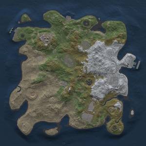 Thumbnail Rust Map: Procedural Map, Size: 3500, Seed: 573912384, 16 Monuments