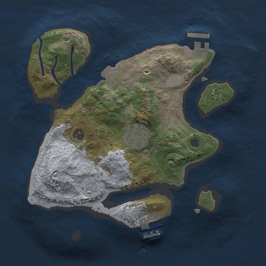 Rust Map: Procedural Map, Size: 2400, Seed: 4129087, 7 Monuments