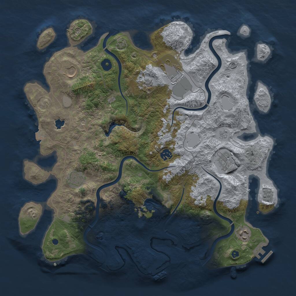 Rust Map: Procedural Map, Size: 4000, Seed: 6453483, 14 Monuments