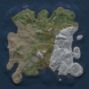 Thumbnail Rust Map: Procedural Map, Size: 3600, Seed: 11607, 16 Monuments