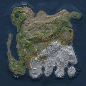 Thumbnail Rust Map: Procedural Map, Size: 3000, Seed: 1495284097, 11 Monuments