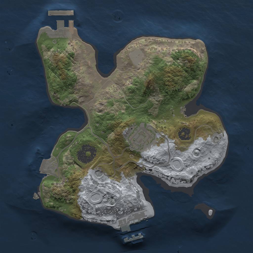 Rust Map: Procedural Map, Size: 2000, Seed: 1419821042, 7 Monuments