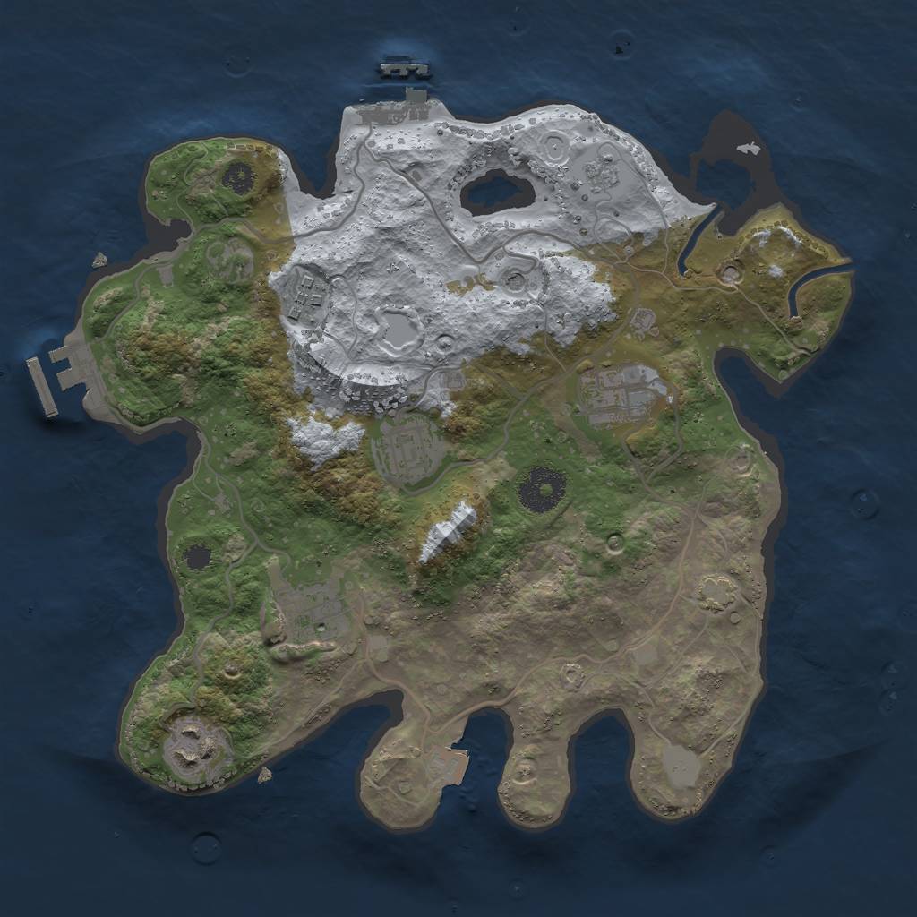 Rust Map: Procedural Map, Size: 3000, Seed: 14160, 13 Monuments