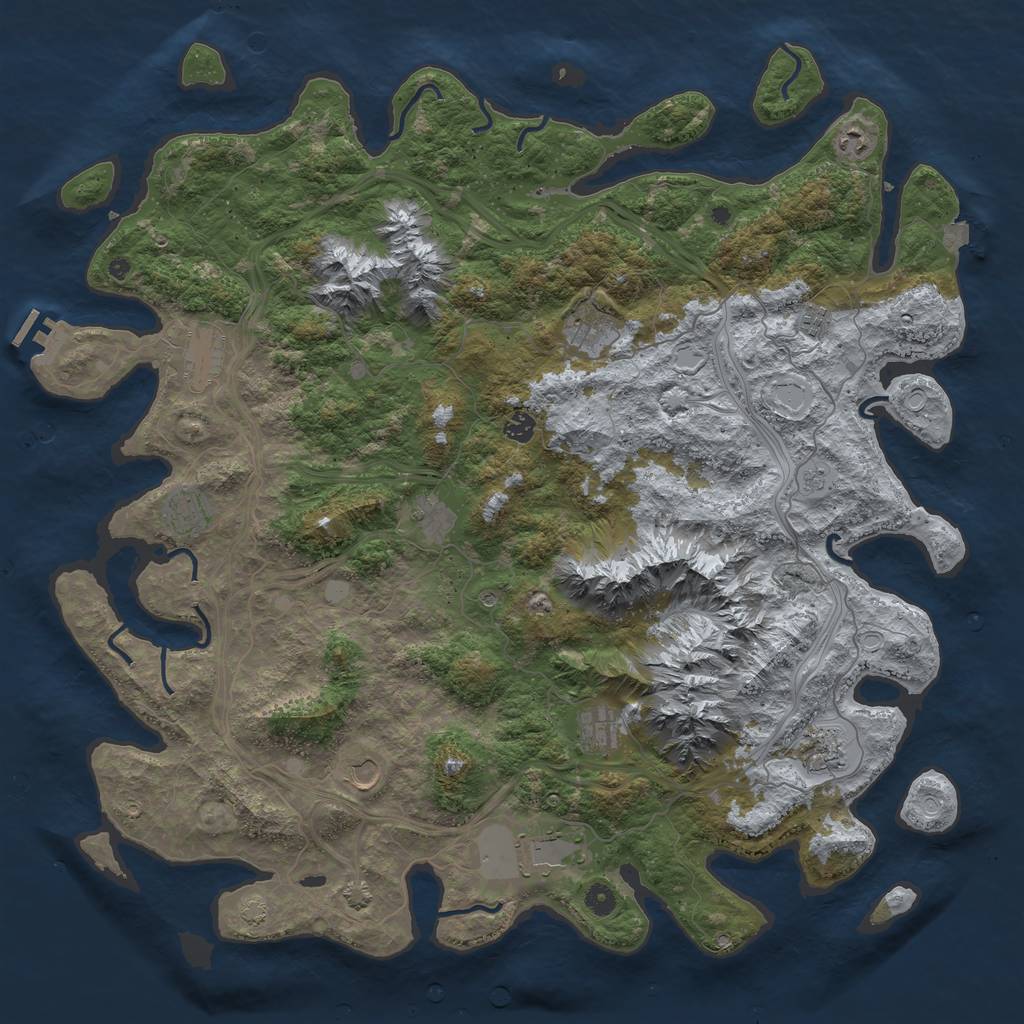 Rust Map: Procedural Map, Size: 5000, Seed: 1446676472, 18 Monuments