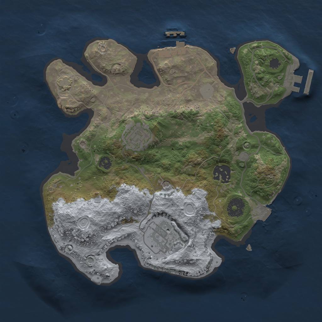 Rust Map: Procedural Map, Size: 2600, Seed: 545, 10 Monuments