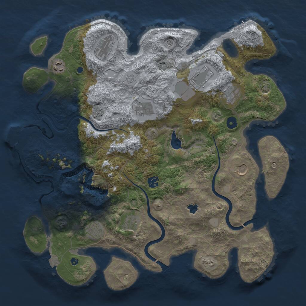 Rust Map: Procedural Map, Size: 4000, Seed: 2046974873, 15 Monuments