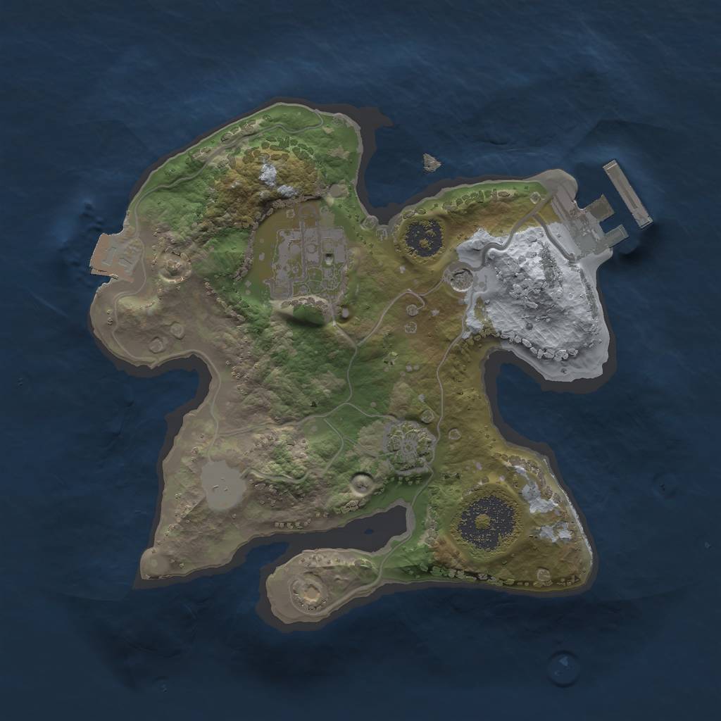 Rust Map: Procedural Map, Size: 2000, Seed: 843653646, 7 Monuments