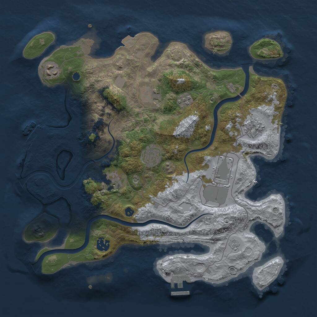 Rust Map: Procedural Map, Size: 3500, Seed: 2122200, 14 Monuments