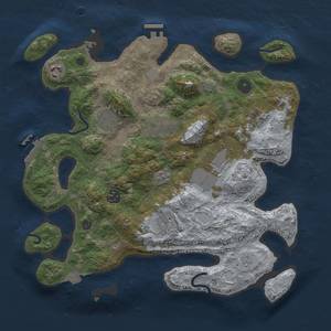 Thumbnail Rust Map: Procedural Map, Size: 3500, Seed: 2122200, 16 Monuments