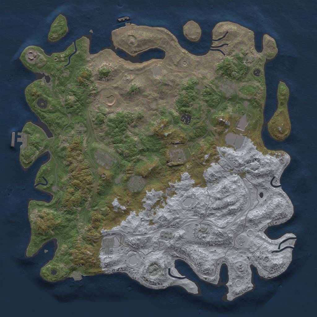 Rust Map: Procedural Map, Size: 4500, Seed: 1526850049, 19 Monuments