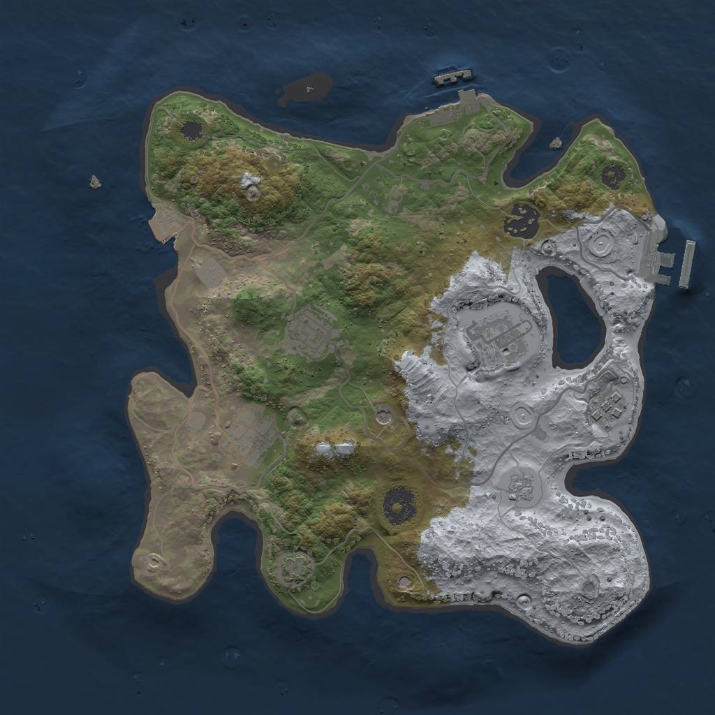Rust Map: Procedural Map, Size: 3000, Seed: 967165252, 13 Monuments
