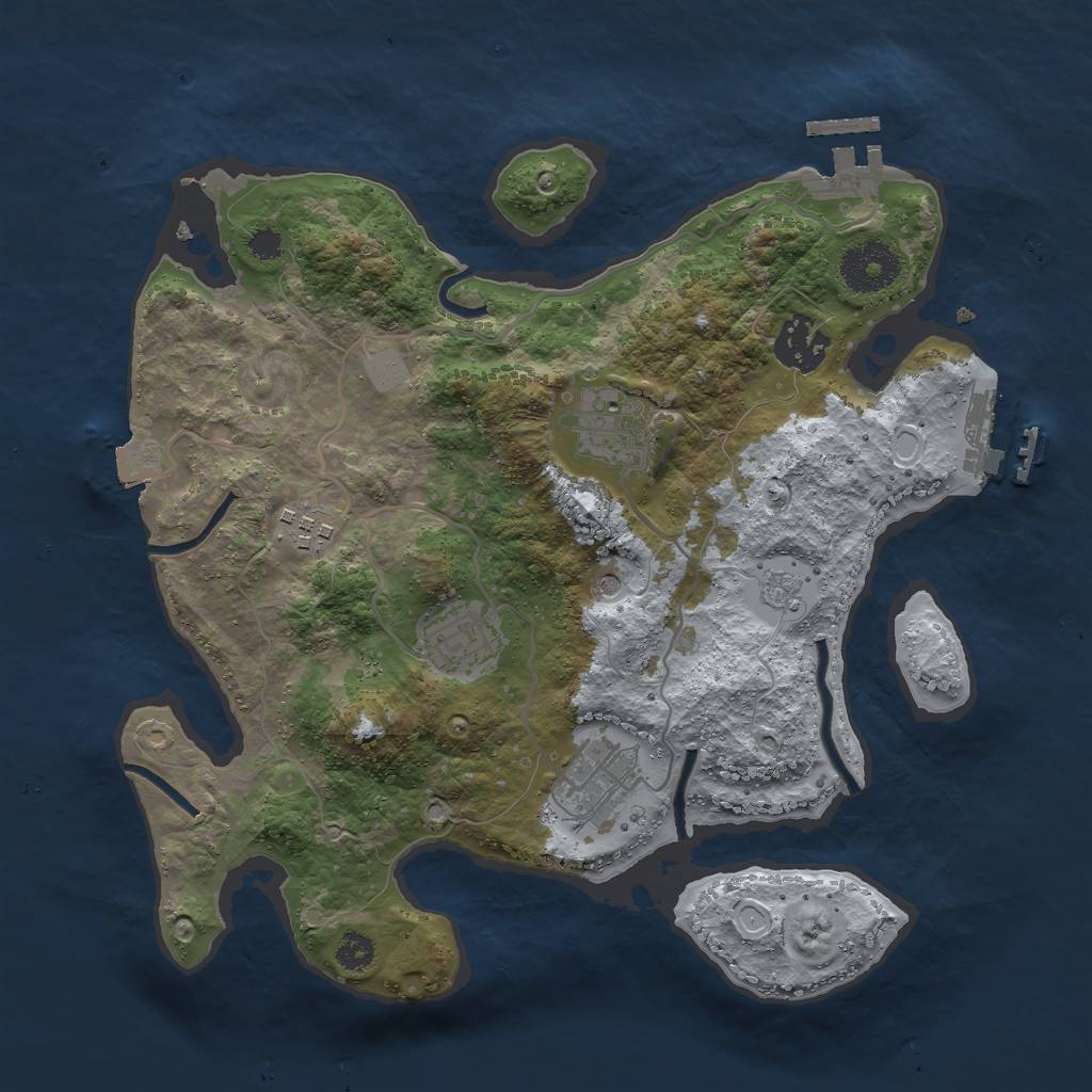 Rust Map: Procedural Map, Size: 3000, Seed: 1653406199, 12 Monuments