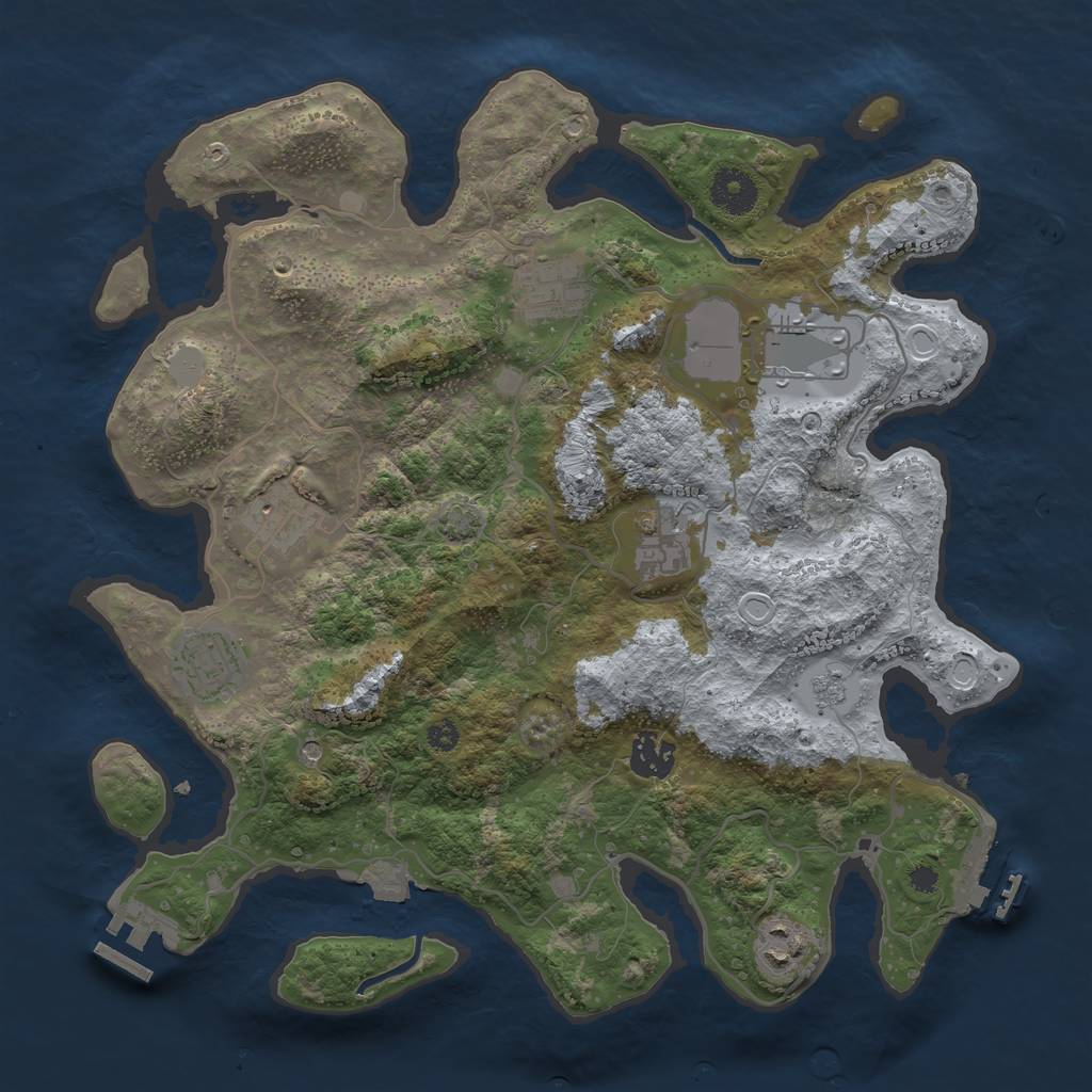 Rust Map: Procedural Map, Size: 3500, Seed: 8034, 15 Monuments