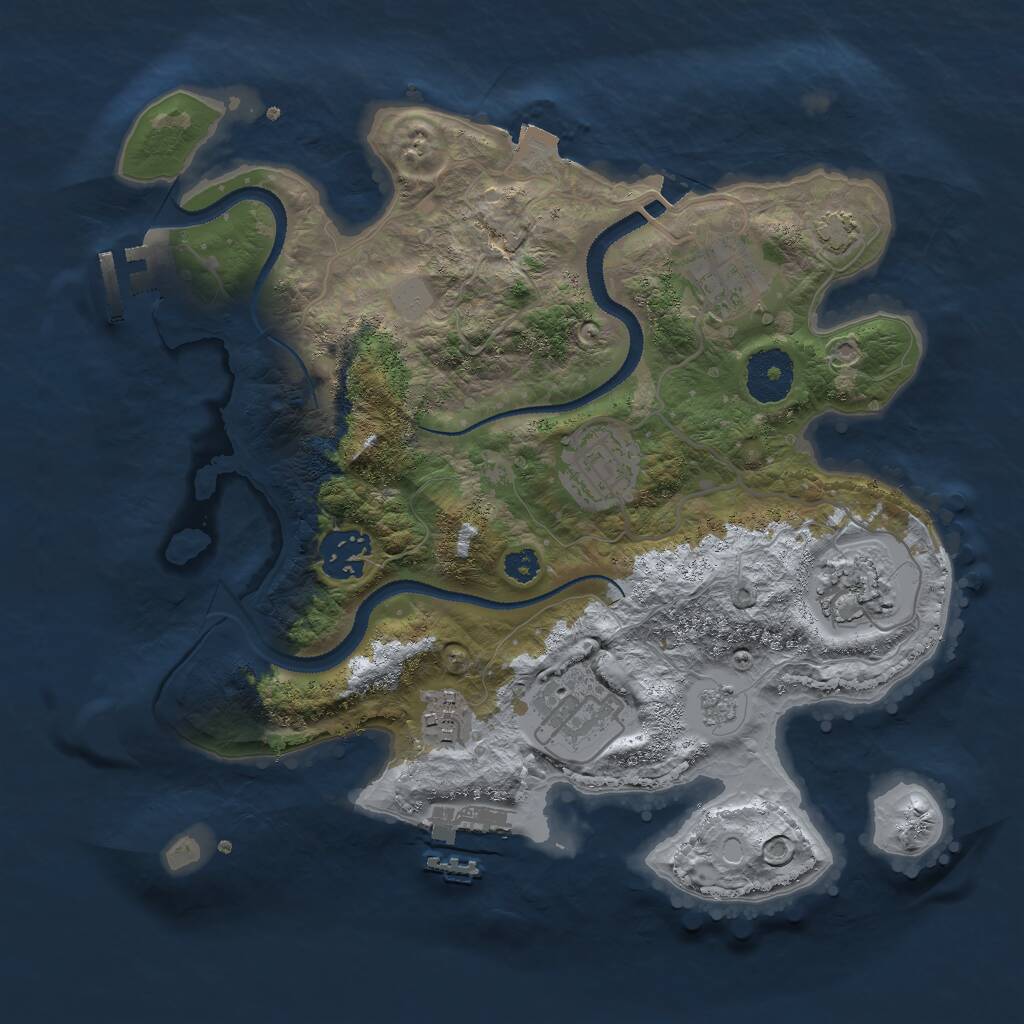 Rust Map: Procedural Map, Size: 3000, Seed: 2759680, 11 Monuments