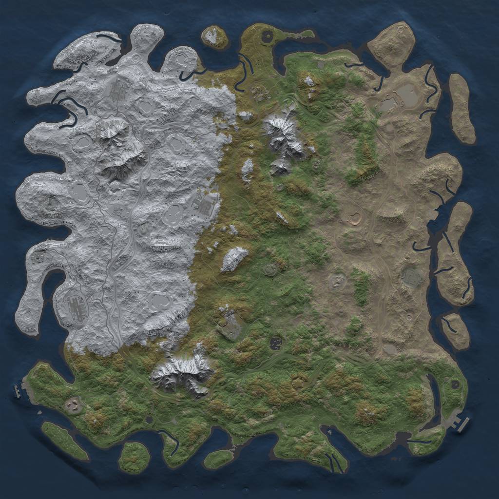 Rust Map: Procedural Map, Size: 6000, Seed: 6345134, 19 Monuments