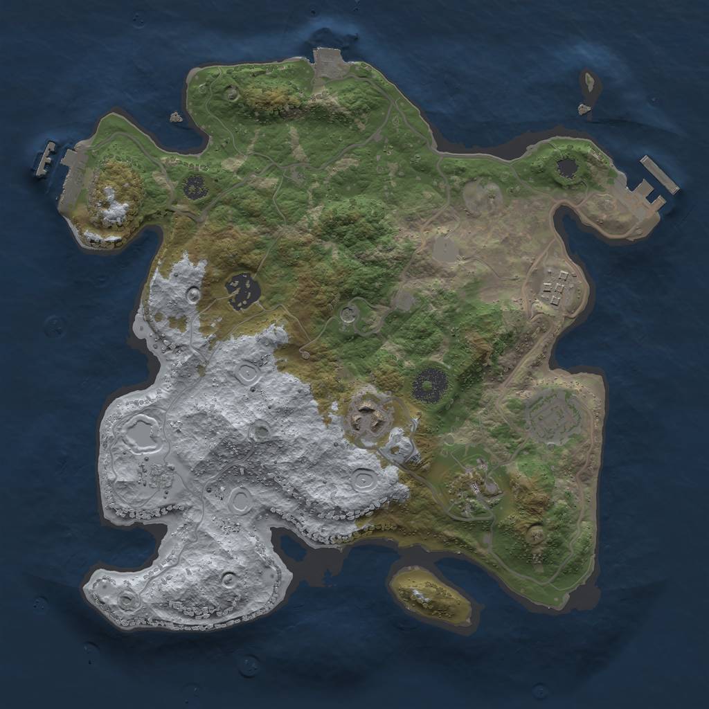 Rust Map: Procedural Map, Size: 3000, Seed: 1724762222, 12 Monuments
