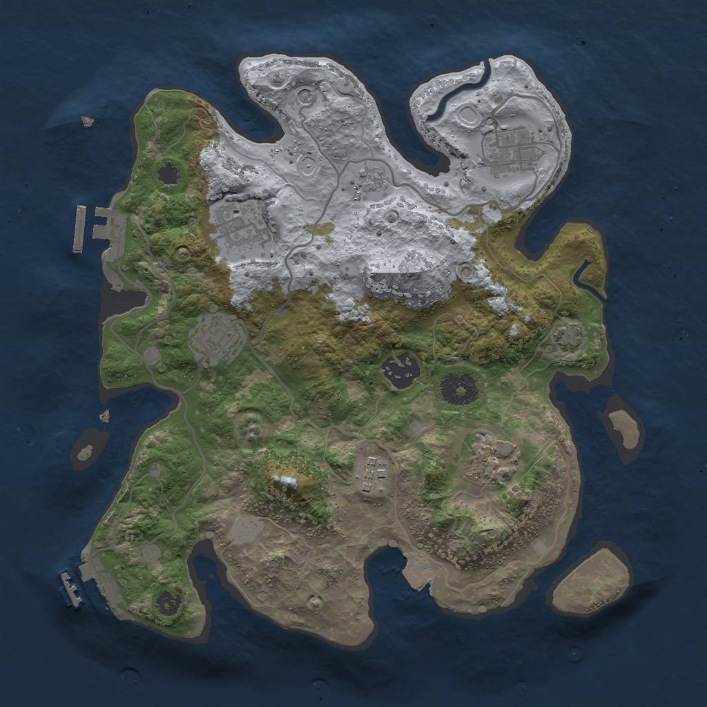 Rust Map: Procedural Map, Size: 3000, Seed: 1530595199, 14 Monuments