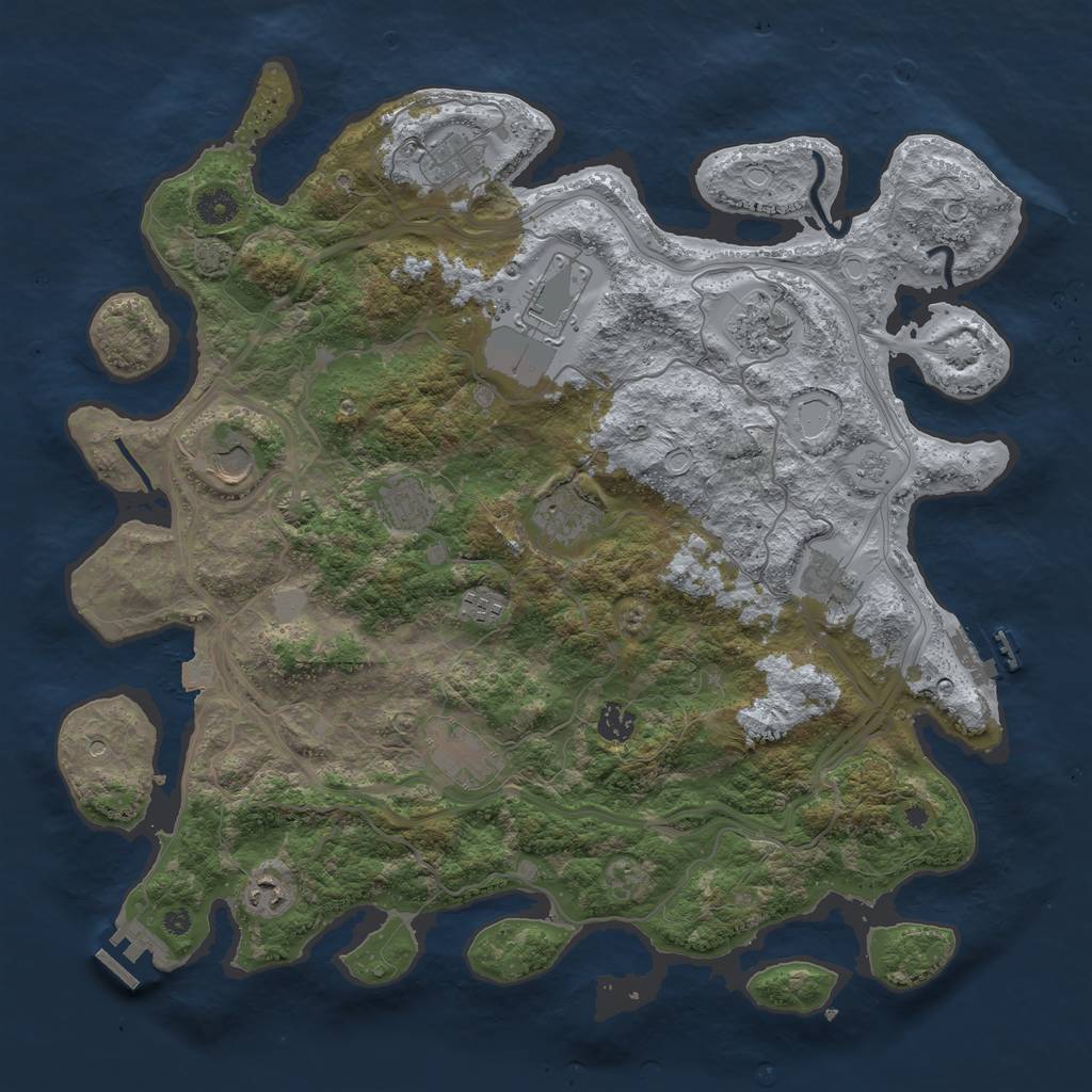 Rust Map: Procedural Map, Size: 4250, Seed: 1610514902, 19 Monuments