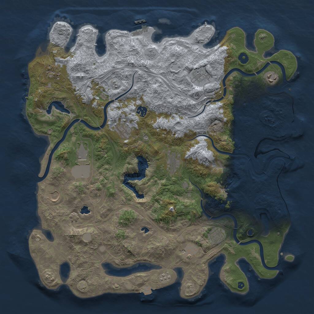 Rust Map: Procedural Map, Size: 4500, Seed: 451035931, 17 Monuments