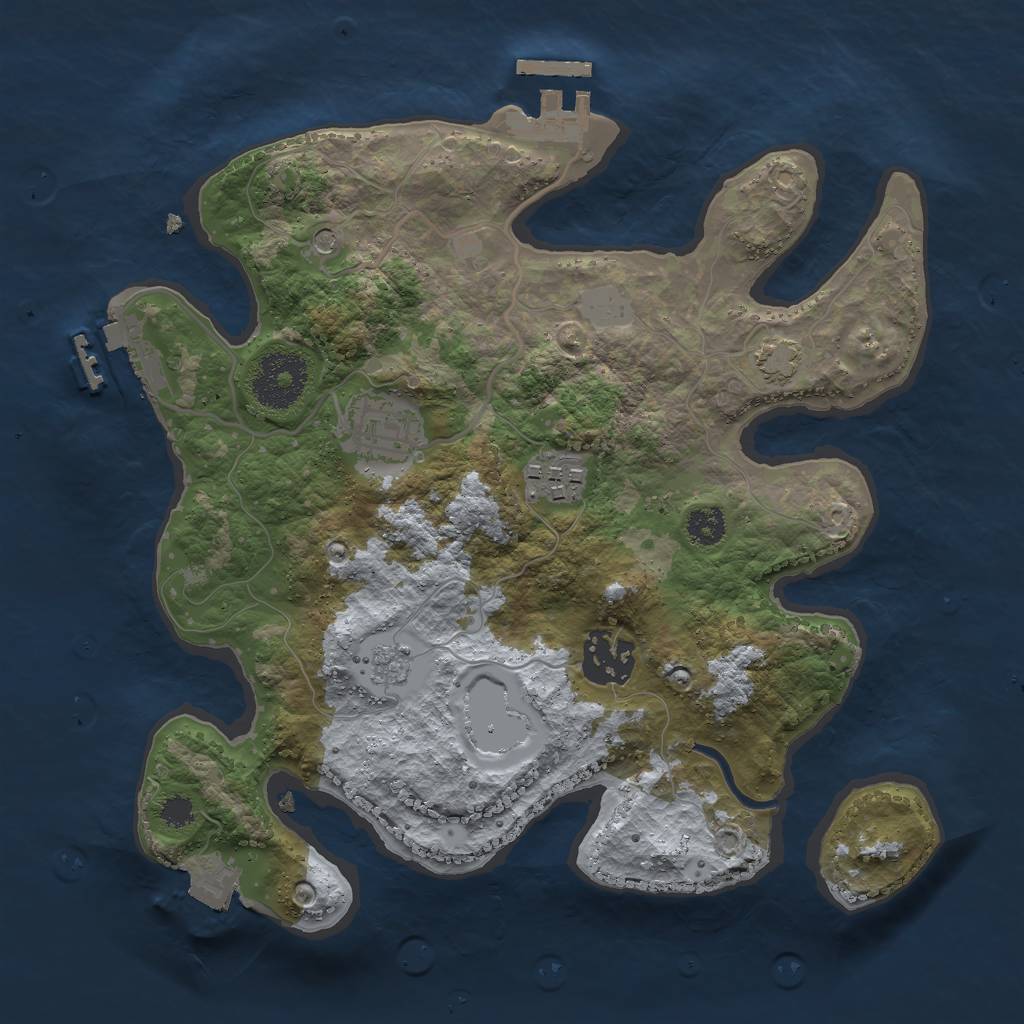 Rust Map: Procedural Map, Size: 2750, Seed: 2060083054, 11 Monuments