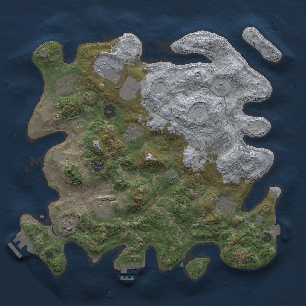 Rust Map: Procedural Map, Size: 3500, Seed: 2124692960, 16 Monuments