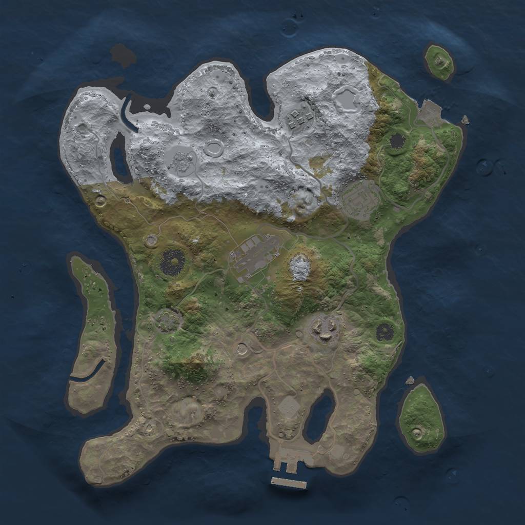 Rust Map: Procedural Map, Size: 3000, Seed: 7333, 11 Monuments