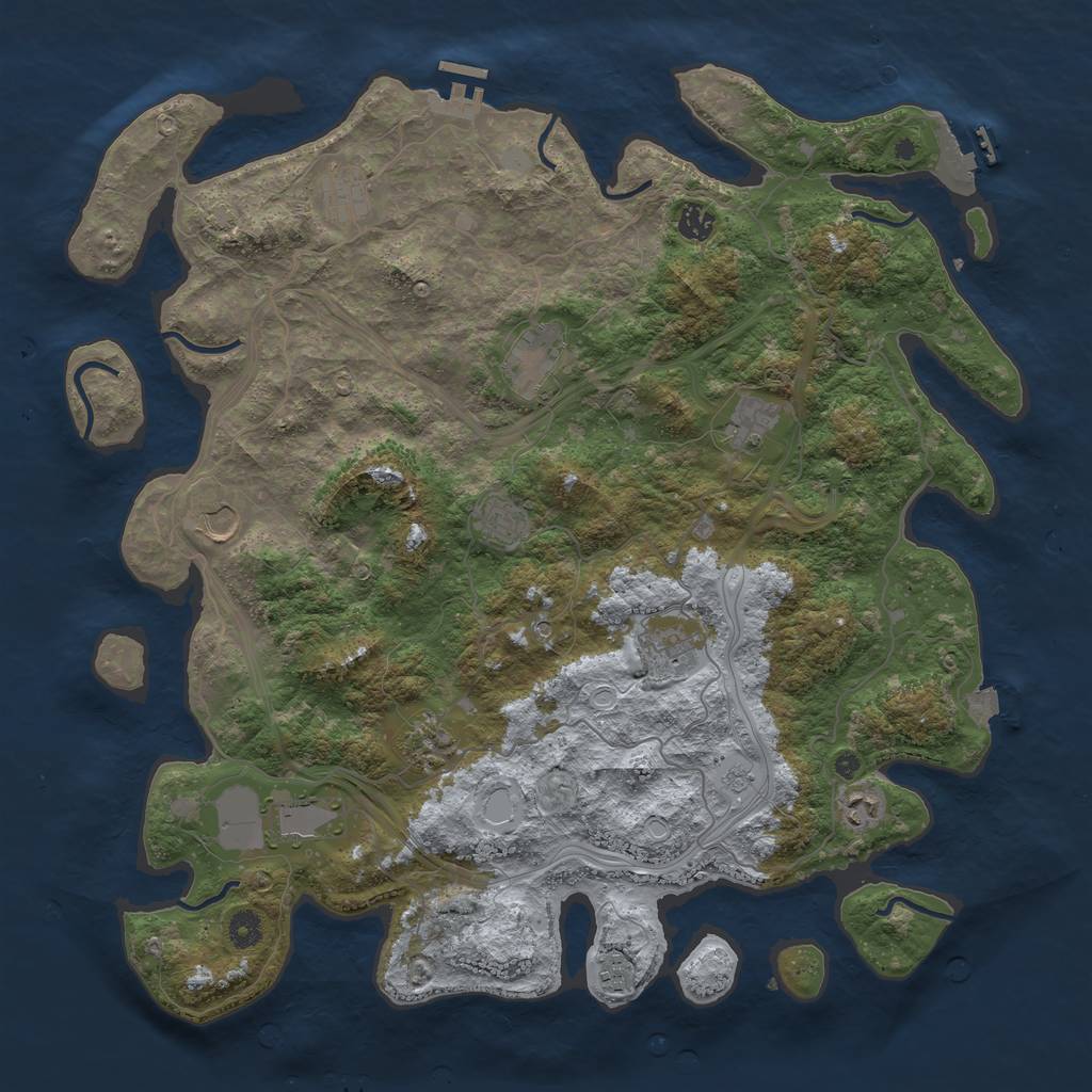 Rust Map: Procedural Map, Size: 4500, Seed: 165290741, 19 Monuments