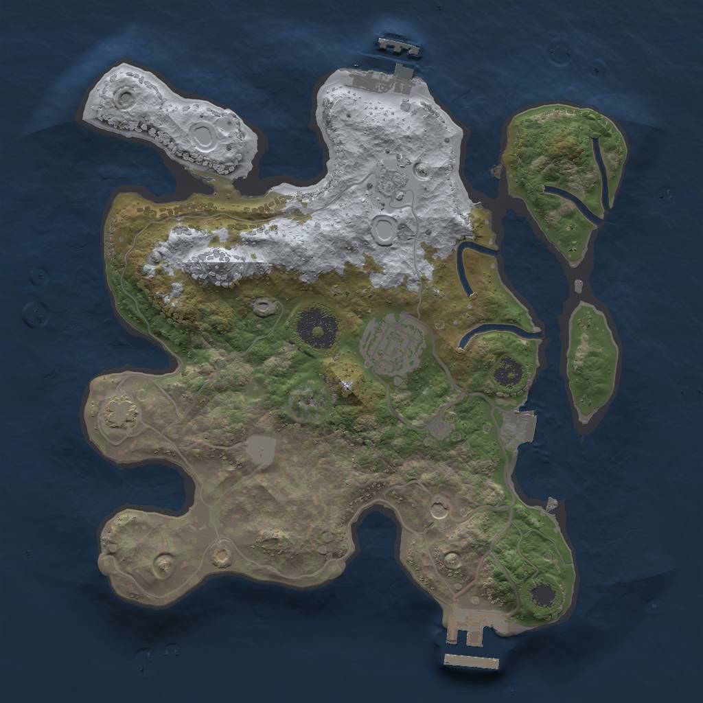 Rust Map: Procedural Map, Size: 2600, Seed: 1281844266, 9 Monuments
