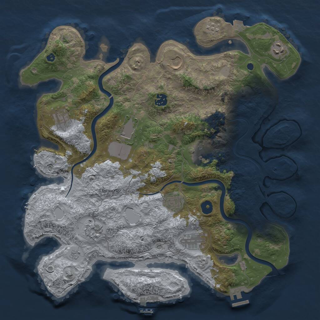 Rust Map: Procedural Map, Size: 3800, Seed: 31503469, 16 Monuments
