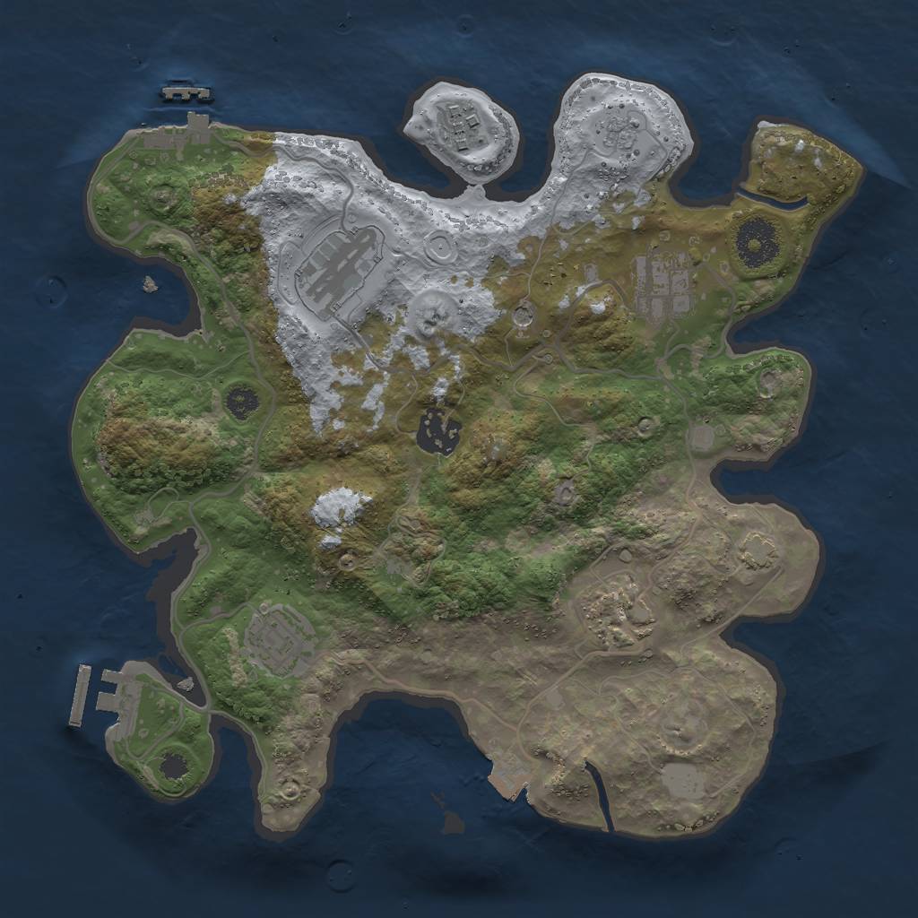 Rust Map: Procedural Map, Size: 3000, Seed: 1089751269, 14 Monuments