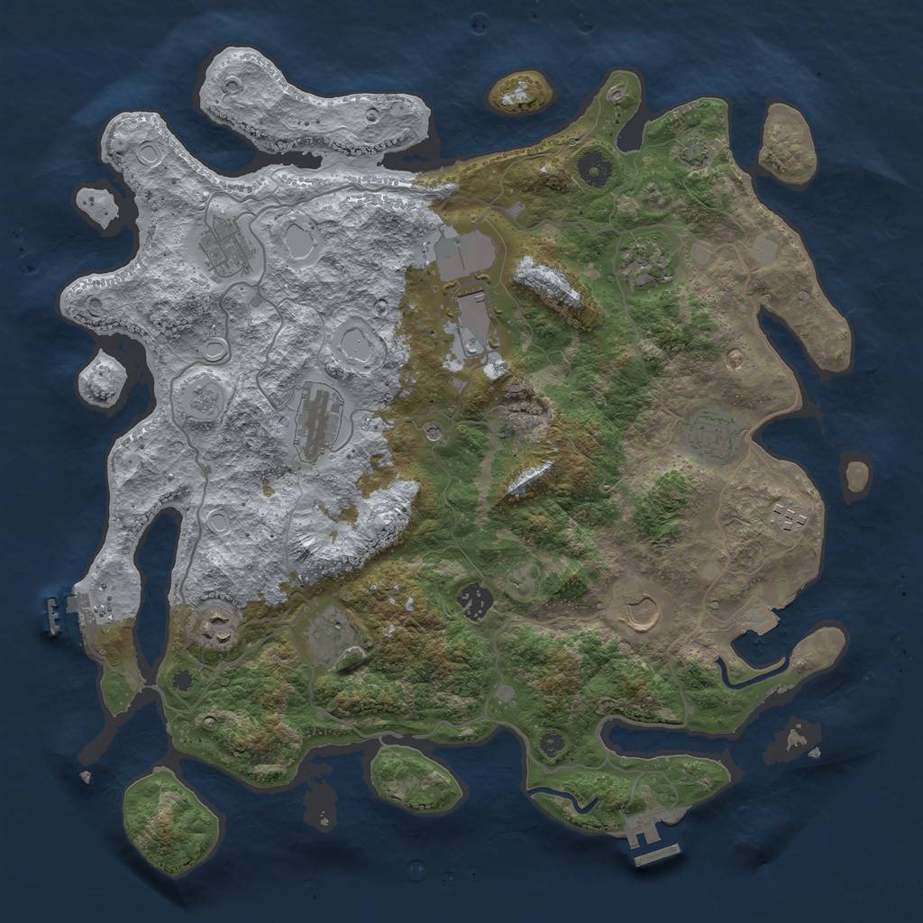 Rust Map: Procedural Map, Size: 4000, Seed: 1149574342, 18 Monuments