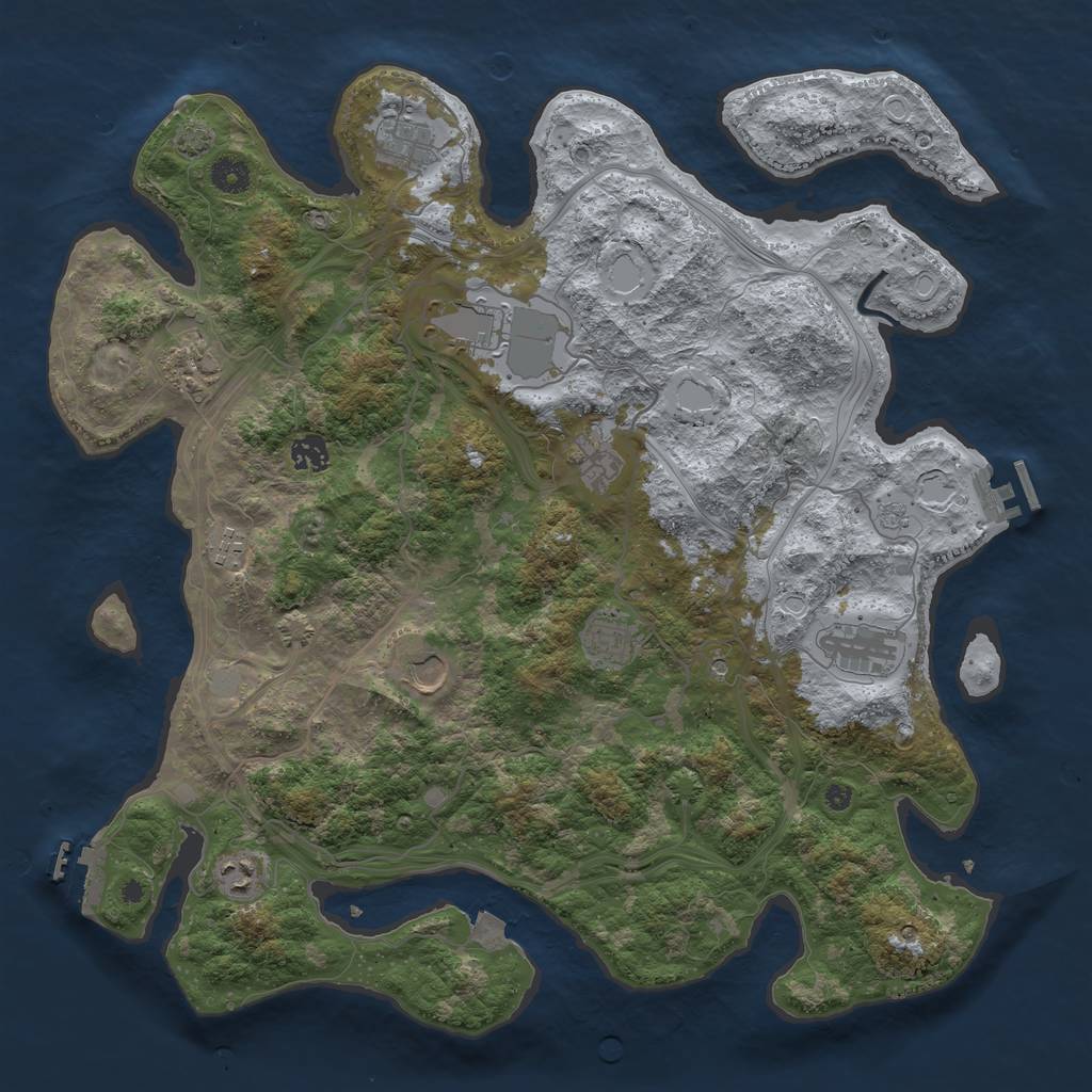 Rust Map: Procedural Map, Size: 4250, Seed: 20846, 18 Monuments