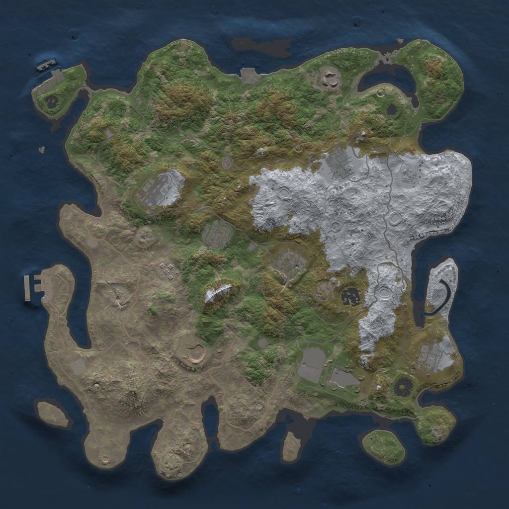 Rust Map: Procedural Map, Size: 4000, Seed: 31234, 18 Monuments