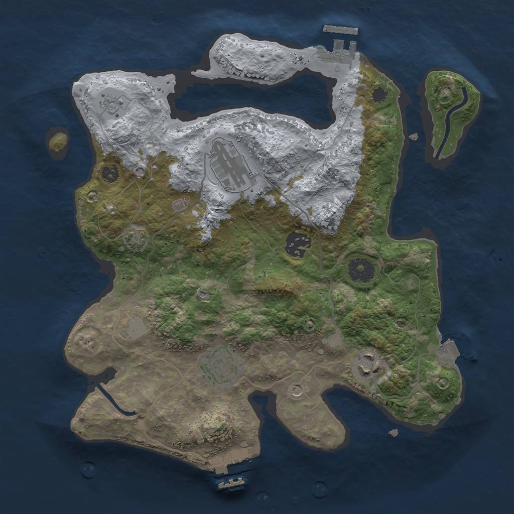 Rust Map: Procedural Map, Size: 3000, Seed: 860659988, 12 Monuments