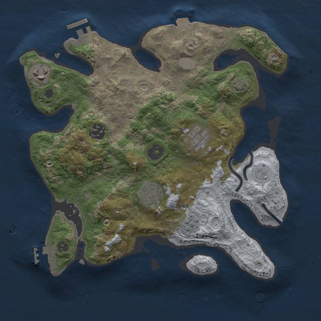Rust Map: Procedural Map, Size: 3000, Seed: 66426, 13 Monuments
