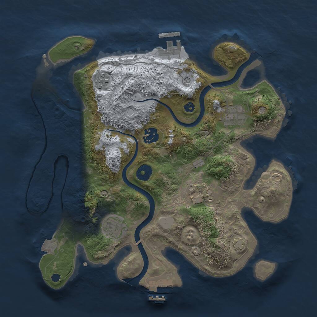 Rust Map: Procedural Map, Size: 3000, Seed: 104026926, 10 Monuments