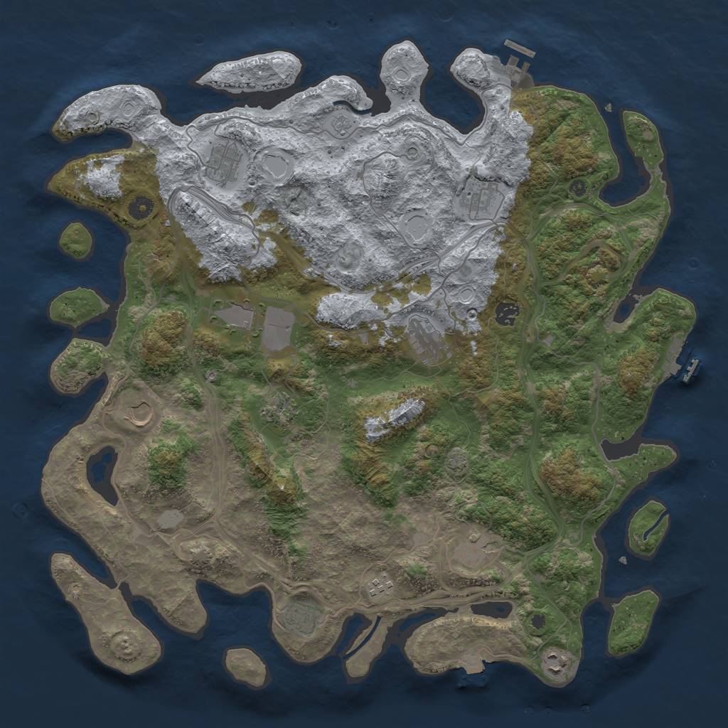 Rust Map: Procedural Map, Size: 4500, Seed: 1012245261, 19 Monuments