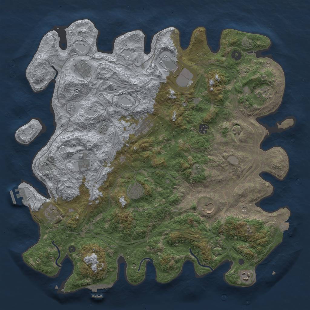 Rust Map: Procedural Map, Size: 4500, Seed: 998555428, 19 Monuments