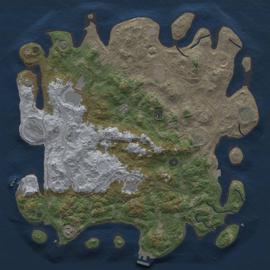 Rust Map: Procedural Map, Size: 4500, Seed: 74660097, 19 Monuments