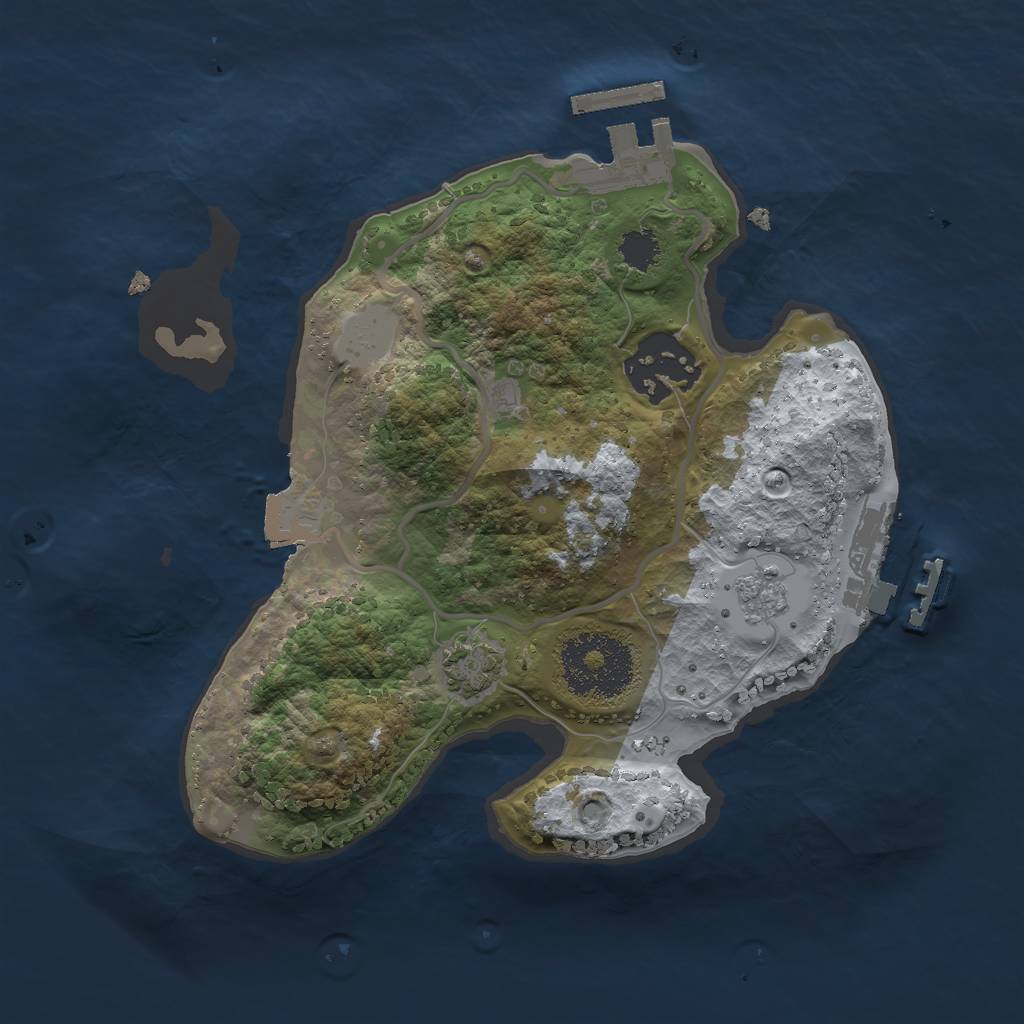 Rust Map: Procedural Map, Size: 2200, Seed: 23, 8 Monuments