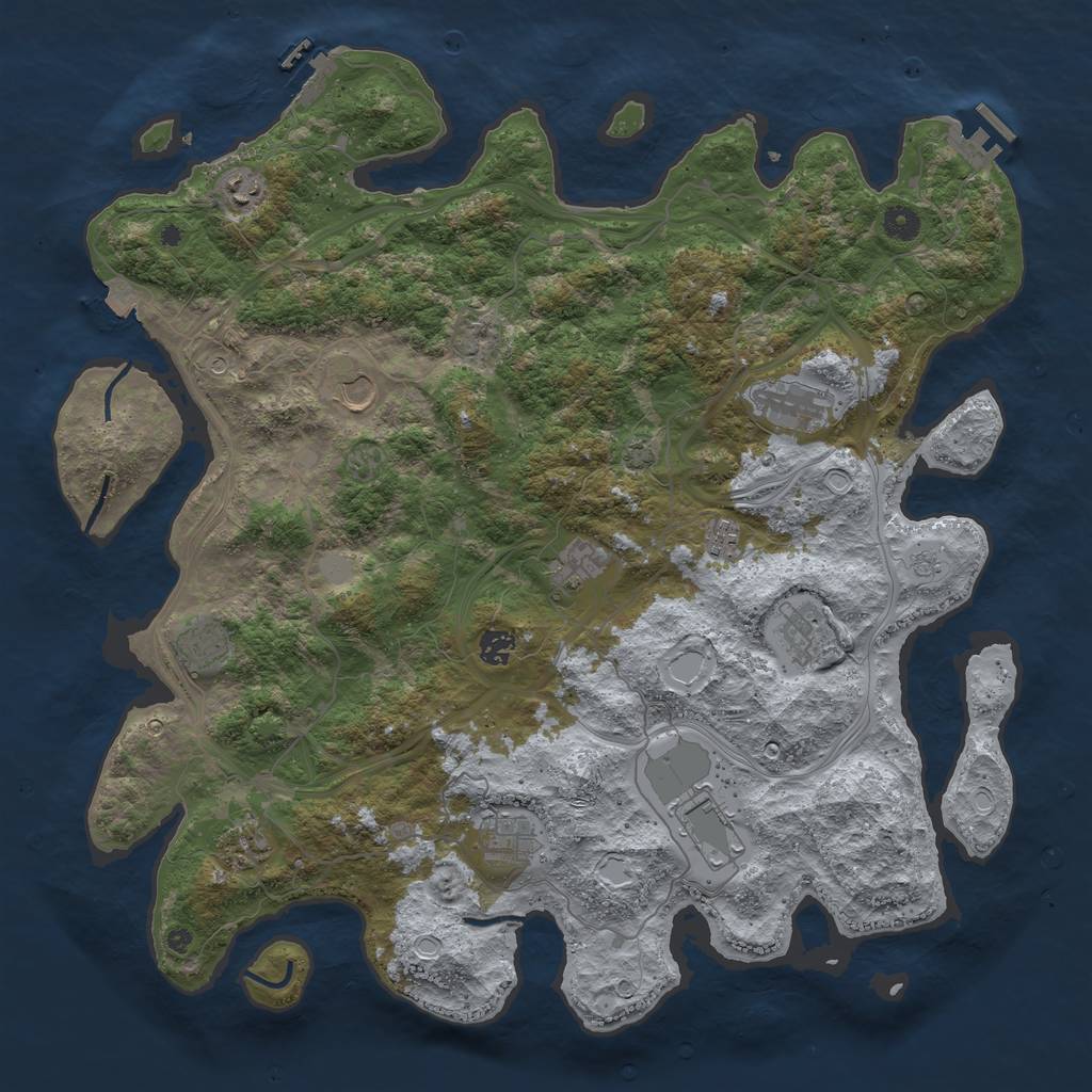 Rust Map: Procedural Map, Size: 4500, Seed: 272283294, 19 Monuments