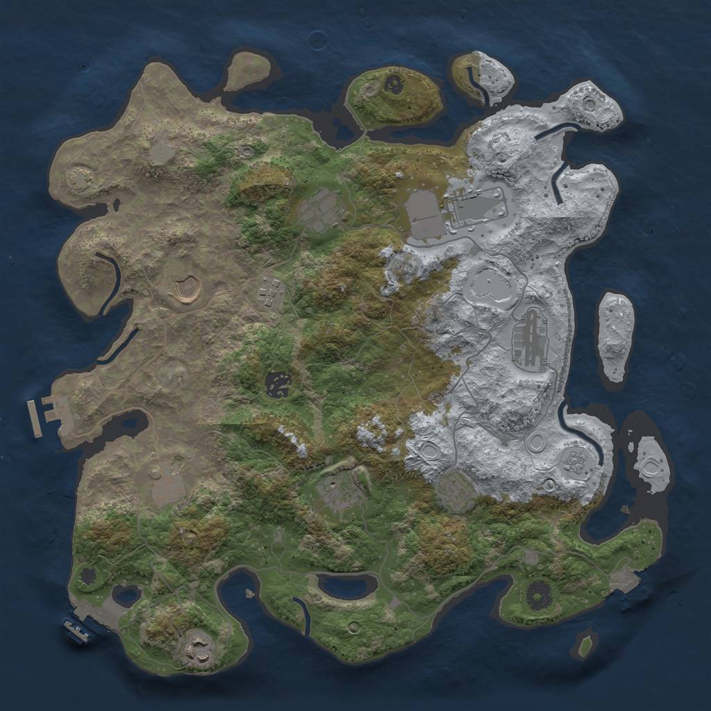 Rust Map: Procedural Map, Size: 3800, Seed: 880464769, 18 Monuments