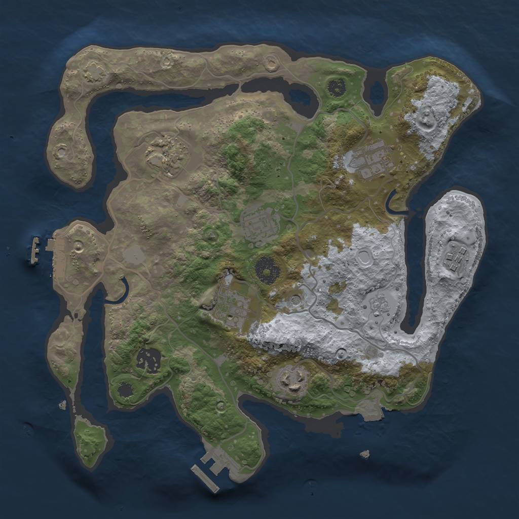 Rust Map: Procedural Map, Size: 3000, Seed: 476042657, 15 Monuments