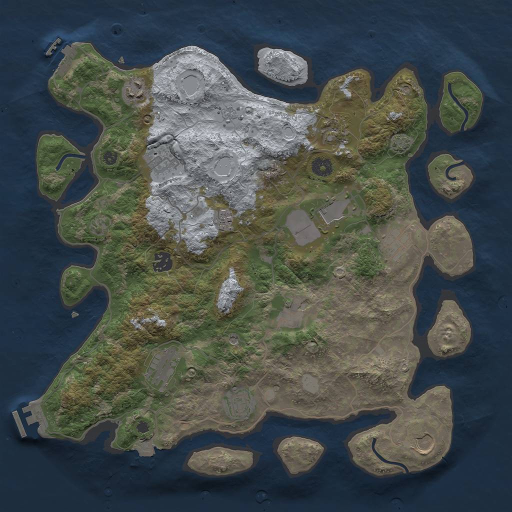 Rust Map: Procedural Map, Size: 3750, Seed: 55318298, 19 Monuments